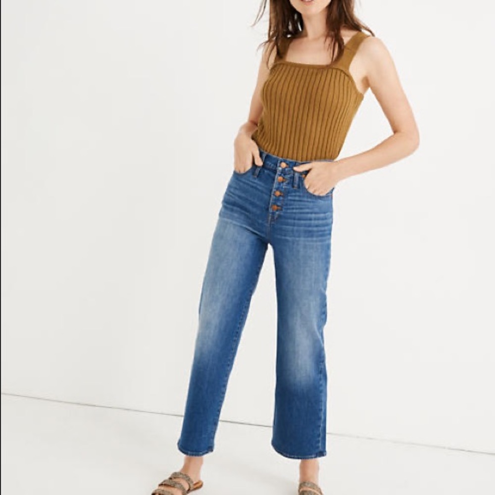 Madewell Slim Wide Leg Crop Jean in Olympia Wash